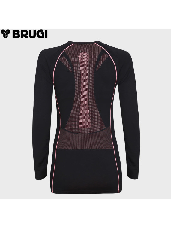 BRUGI BLUZA TERMOAKTYWNA 2RC3 RGZ DAMSKA CZARNO-RÓŻOWA L/XL