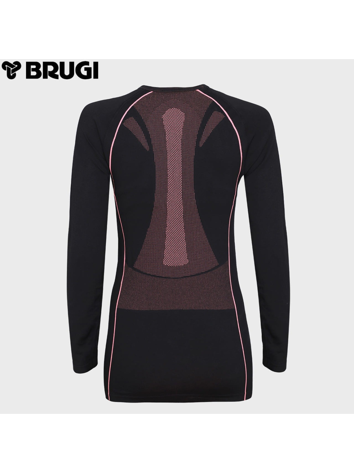 BRUGI BLUZA TERMOAKTYWNA 2RC3 RGZ DAMSKA CZARNO-RÓŻOWA L/XL
