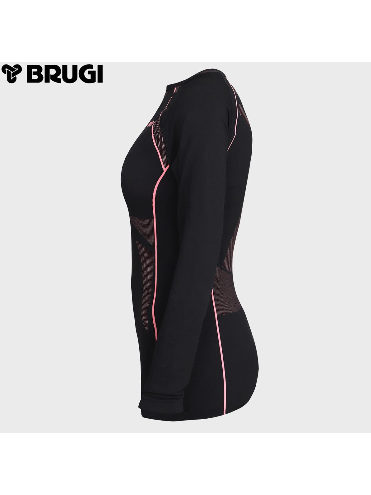 BRUGI BLUZA TERMOAKTYWNA 2RC3 RGZ DAMSKA CZARNO-RÓŻOWA L/XL