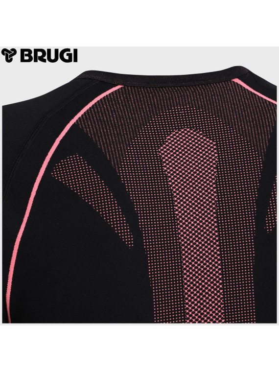 BRUGI BLUZA TERMOAKTYWNA 2RC3 RGZ DAMSKA CZARNO-RÓŻOWA L/XL