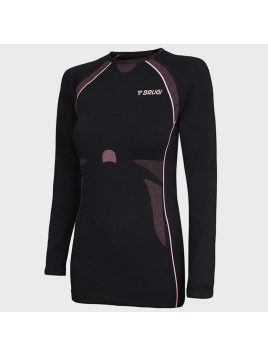 BRUGI BLUZA TERMOAKTYWNA 2RC3 RGZ DAMSKA CZARNO-RÓŻOWA L/XL