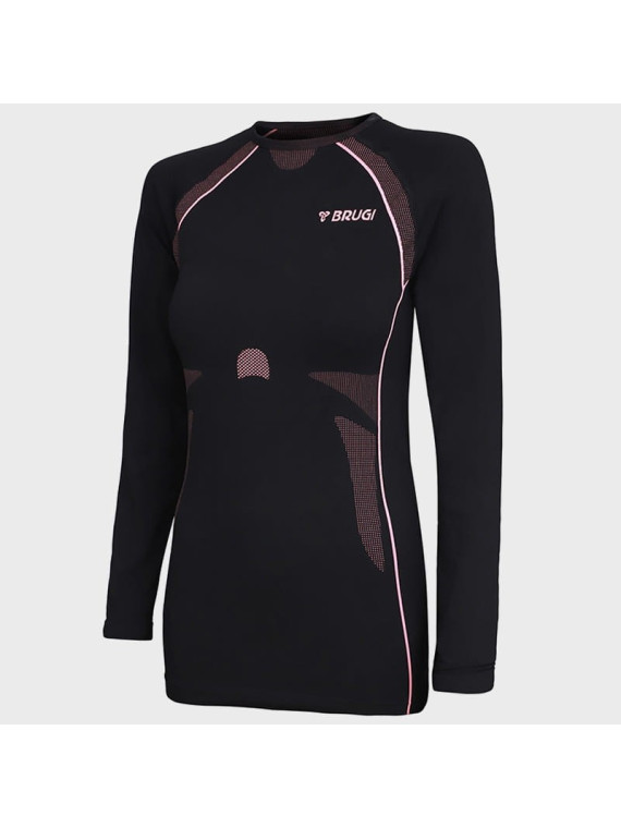 BRUGI BLUZA TERMOAKTYWNA 2RC3 RGZ DAMSKA CZARNO-RÓŻOWA L/XL