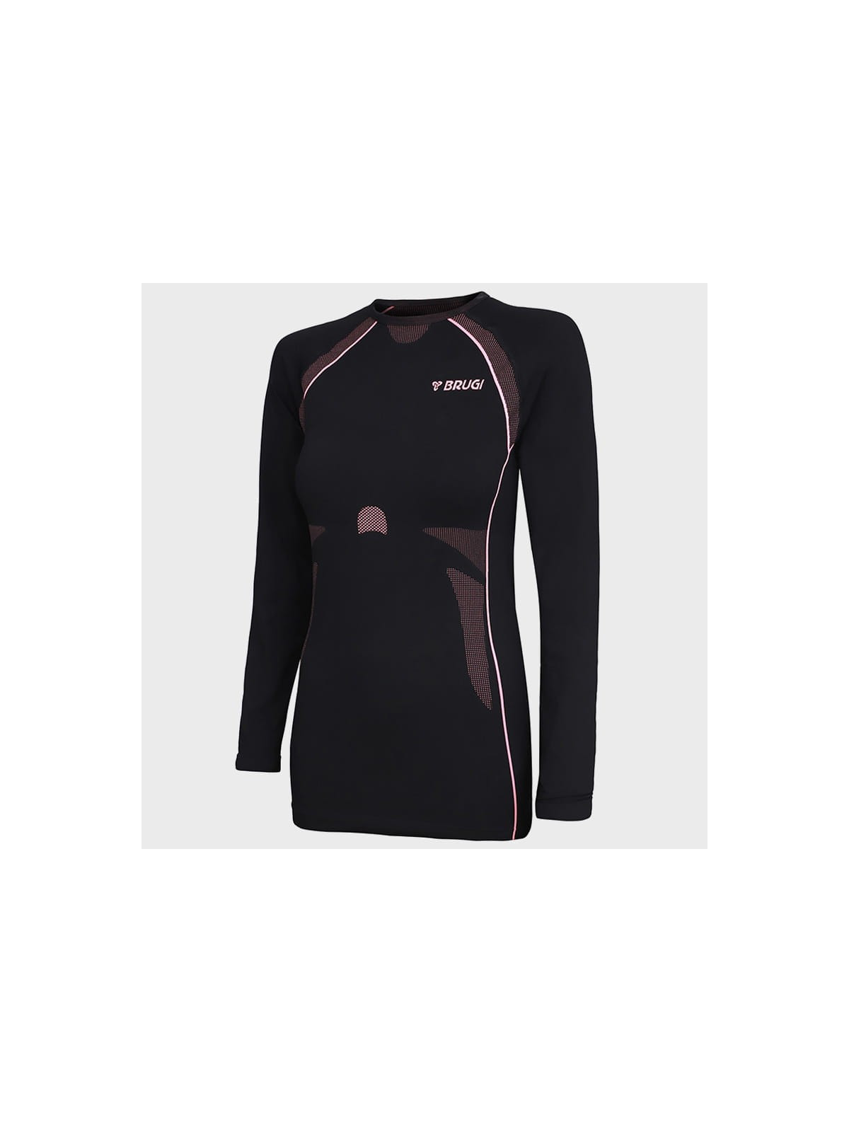 BRUGI BLUZA TERMOAKTYWNA 2RC3 RGZ DAMSKA CZARNO-RÓŻOWA L/XL