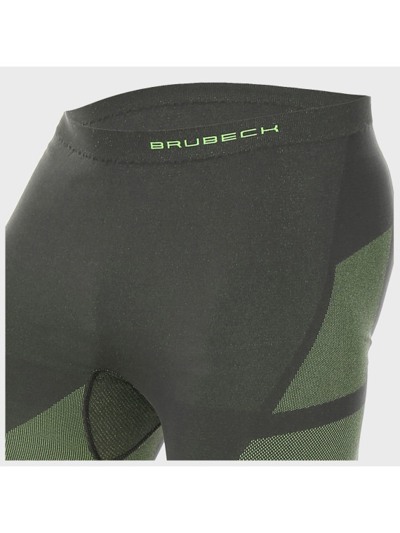 BRUBECK SPODNIE MĘSKIE BIELIZNA TERMOAKTYWNA DRY CZARNO-LIMONKOWE S