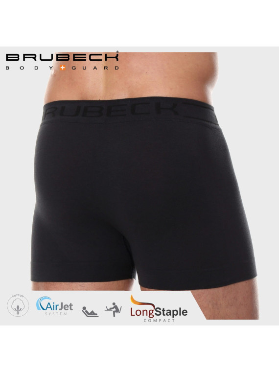 BRUBECK Bokserki COMFORT BAWEŁNA GRAFITOWE S