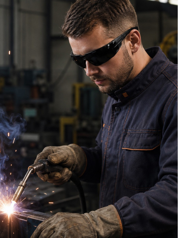 BOLLE Okulary Ochronne BHP RUSH+ 2.0 Platinum Welding 5 filtr spawalniczy czarno-szare