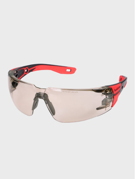 BOLLE Okulary Ochronne BHP RUSH+ 2.0 Copper strzeleckie przydymione szkła czarno-czerwone