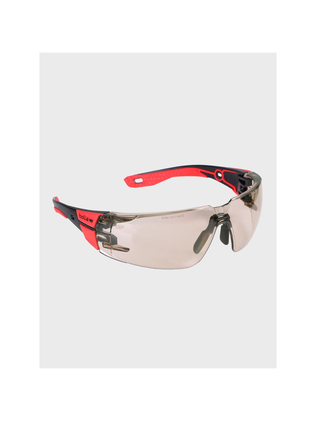 BOLLE Okulary Ochronne BHP RUSH+ 2.0 Copper strzeleckie przydymione szkła czarno-czerwone