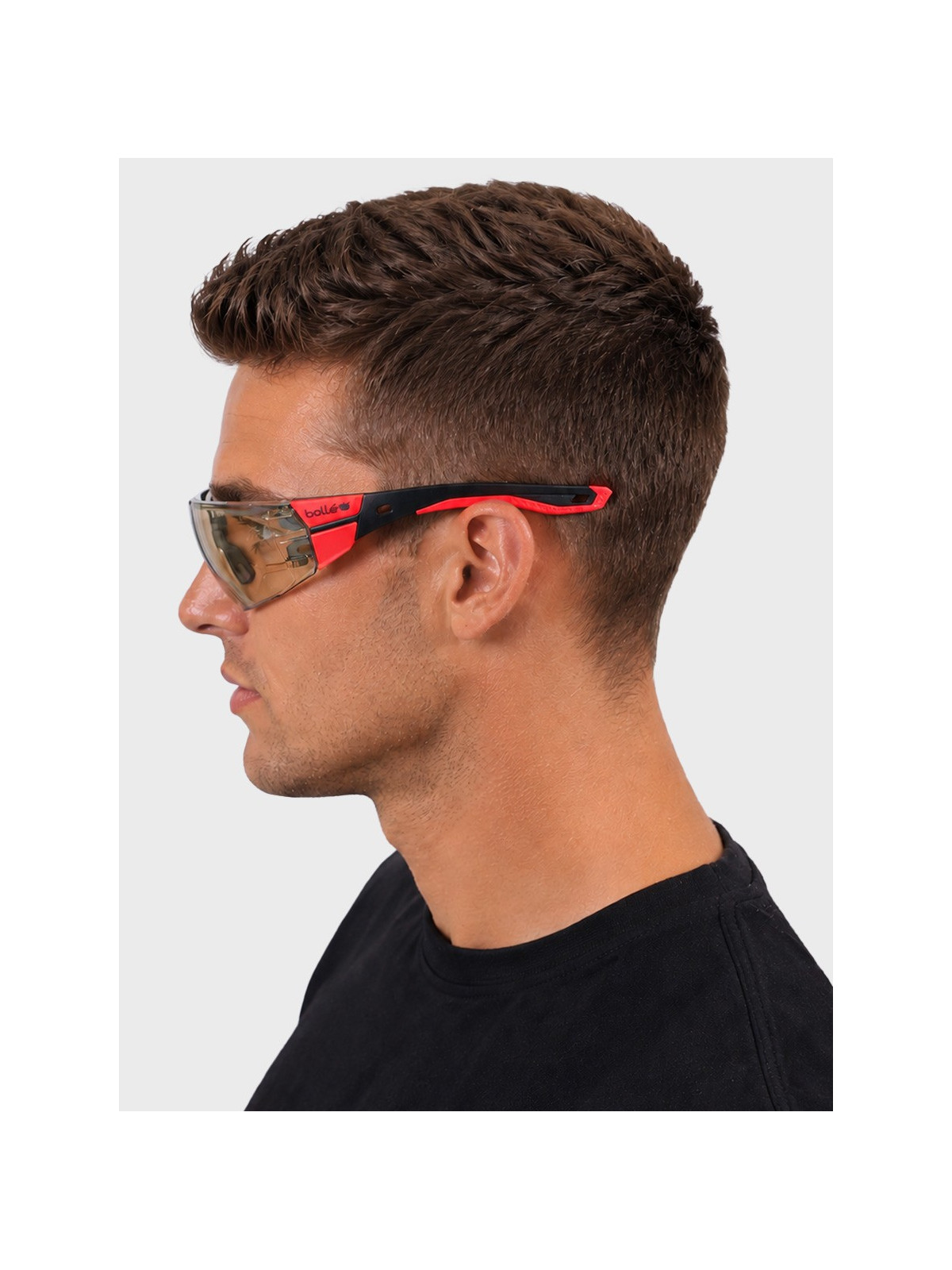 BOLLE Okulary Ochronne BHP RUSH+ 2.0 Copper strzeleckie przydymione szkła czarno-czerwone