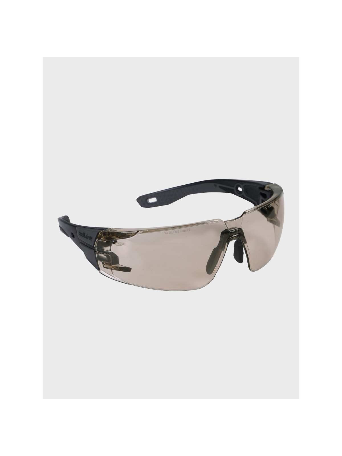 BOLLE Okulary Ochronne BHP RUSH+ 2.0 Copper strzeleckie przydymione szkła czarno-szare
