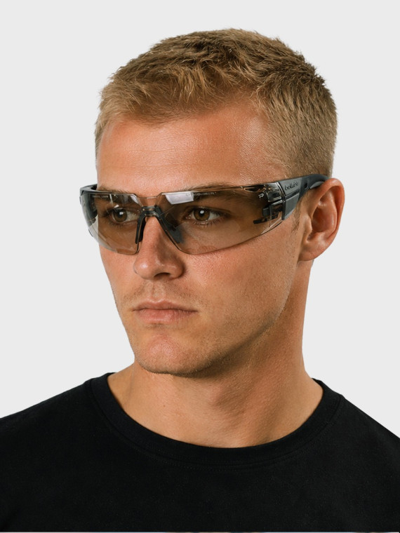 BOLLE Okulary Ochronne BHP RUSH+ 2.0 Copper strzeleckie przydymione szkła czarno-szare