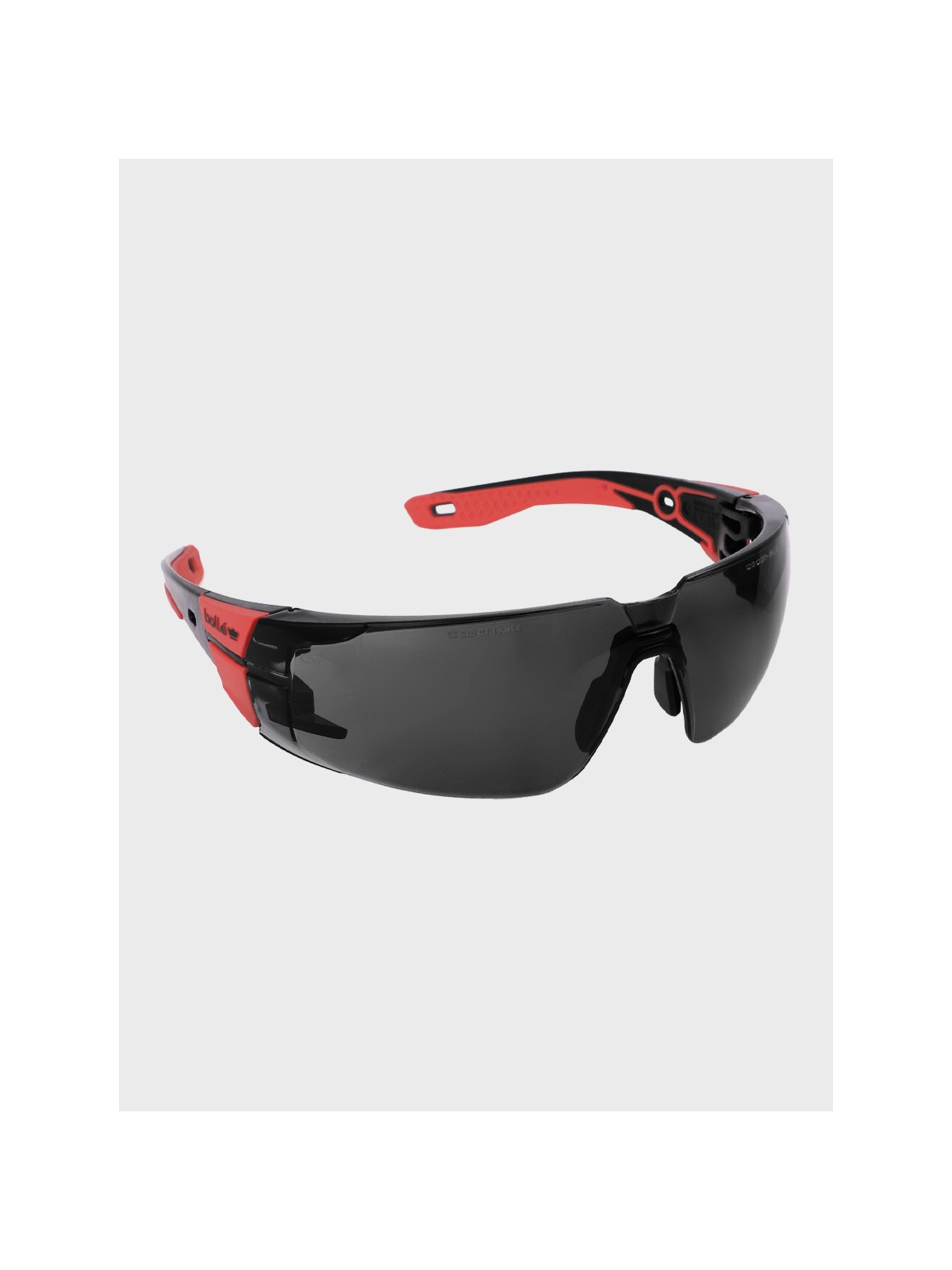 BOLLE Okulary Ochronne BHP RUSH+ 2.0 przydymione szkła Czarno-Czerwone
