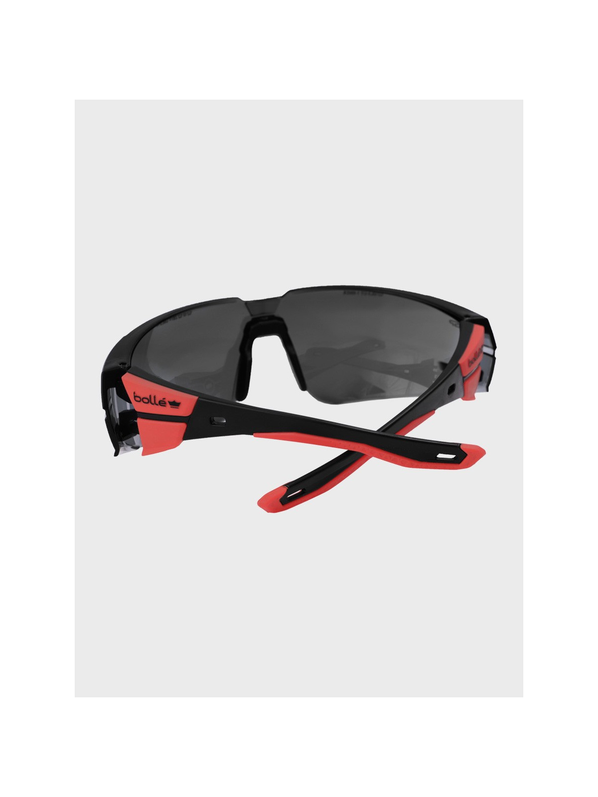 BOLLE Okulary Ochronne BHP RUSH+ 2.0 przydymione szkła Czarno-Czerwone
