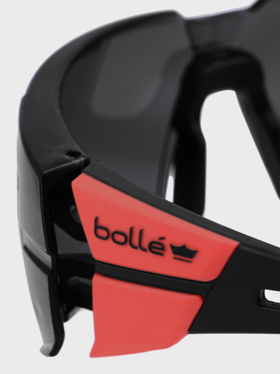 BOLLE Okulary Ochronne BHP RUSH+ 2.0 przydymione szkła Czarno-Czerwone