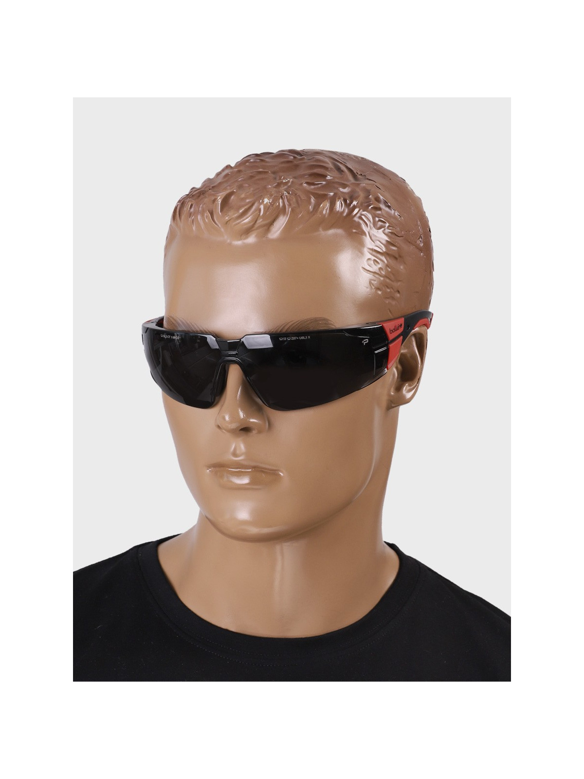BOLLE Okulary Ochronne BHP RUSH+ 2.0 przydymione szkła Czarno-Czerwone