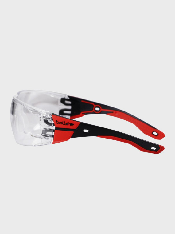 BOLLE Okulary Ochronne BHP RUSH+ 2.0 przezroczyste szkła Czarno-Czerwone 