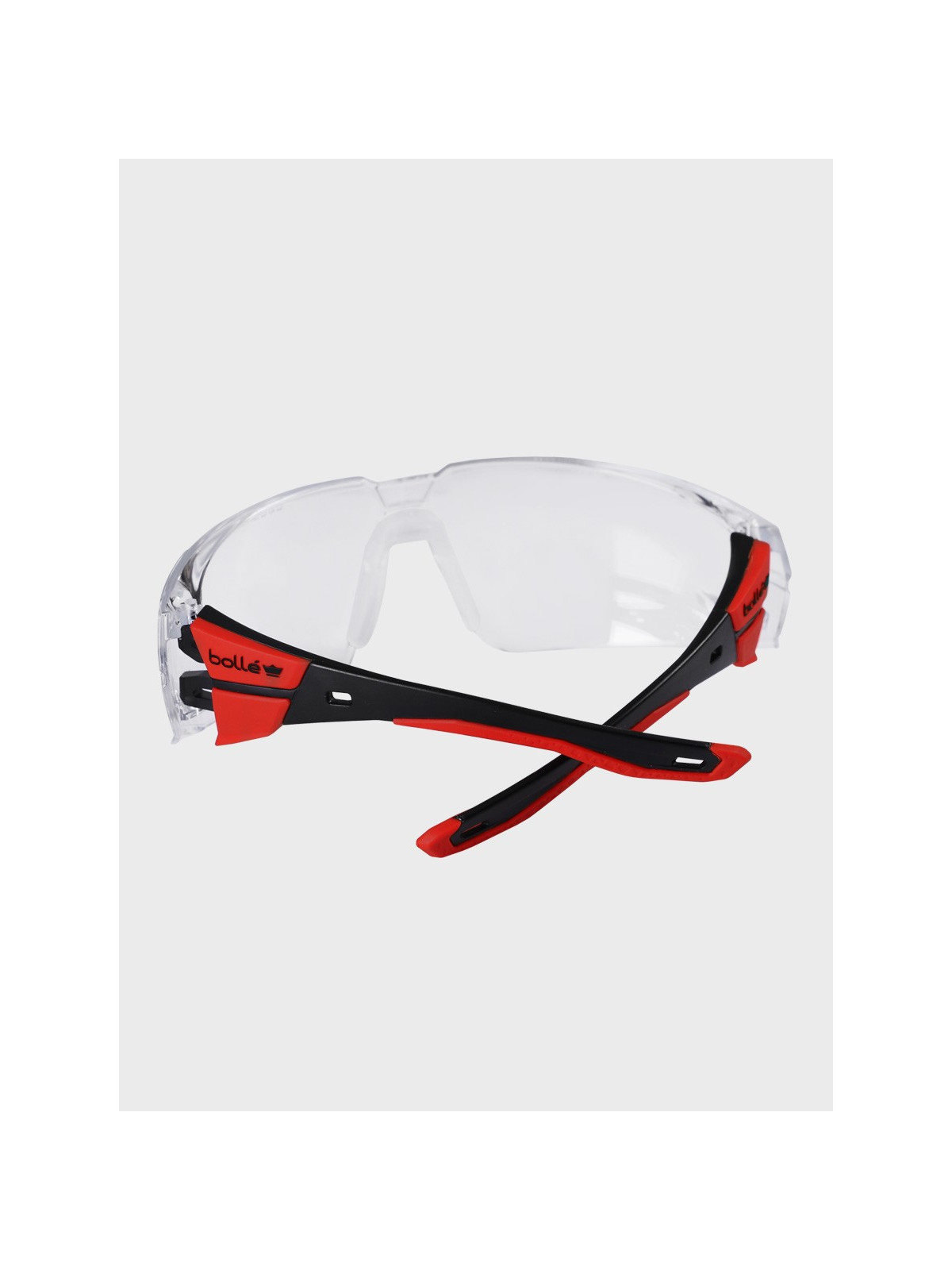 BOLLE Okulary Ochronne BHP RUSH+ 2.0 przezroczyste szkła Czarno-Czerwone 