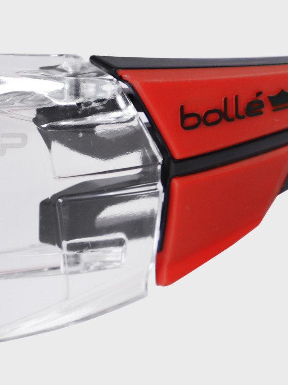 BOLLE Okulary Ochronne BHP RUSH+ 2.0 przezroczyste szkła Czarno-Czerwone 