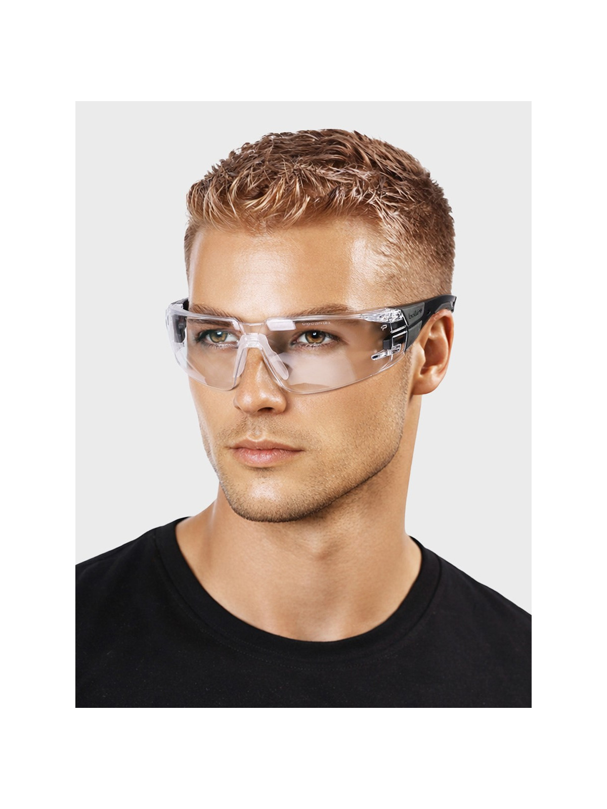 BOLLE Okulary Ochronne BHP RUSH+ 2.0 przezroczyste szkła Czarno-Szare 