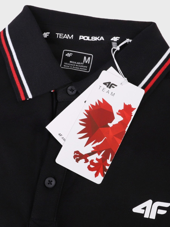 4F Koszulka Polo Kibica Męska TEAM POLSKA TPTSM0993 Czarna S