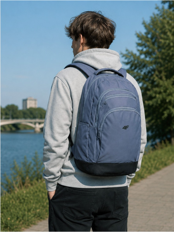 4F Plecak turystyczny szkolny A4 ABACU466 20l denim