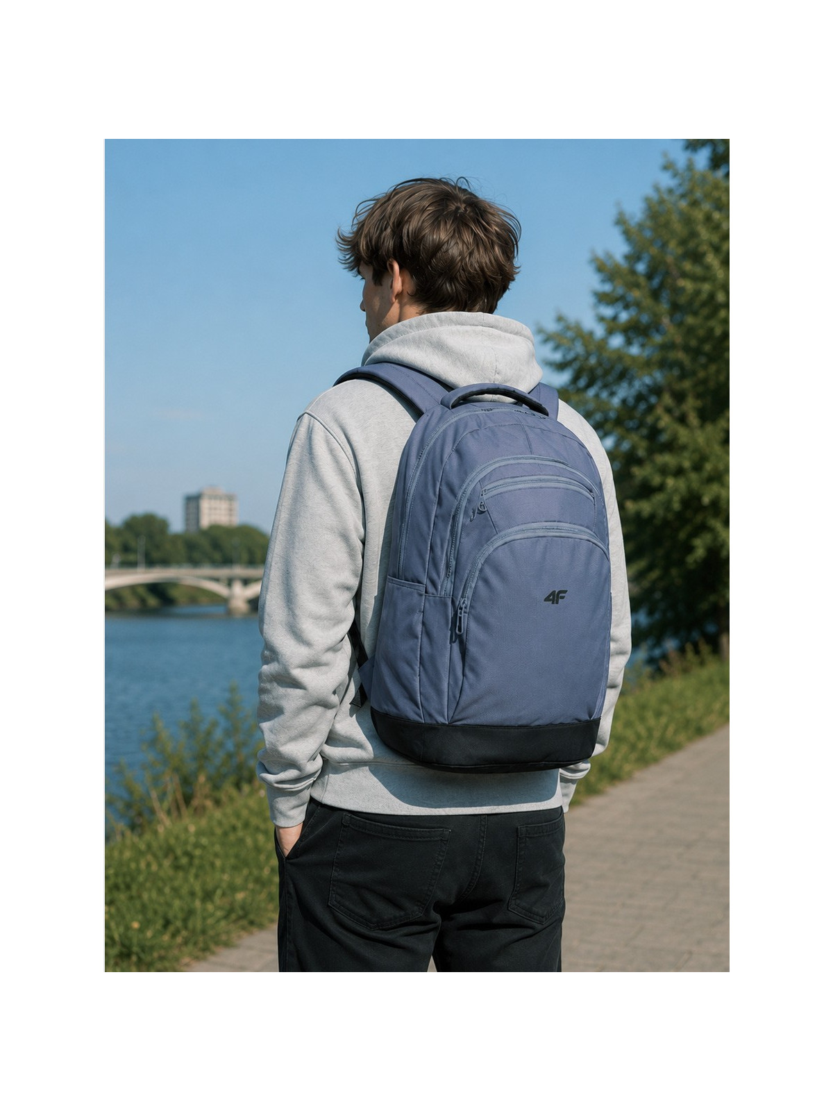 4F Plecak turystyczny szkolny A4 ABACU466 20l denim