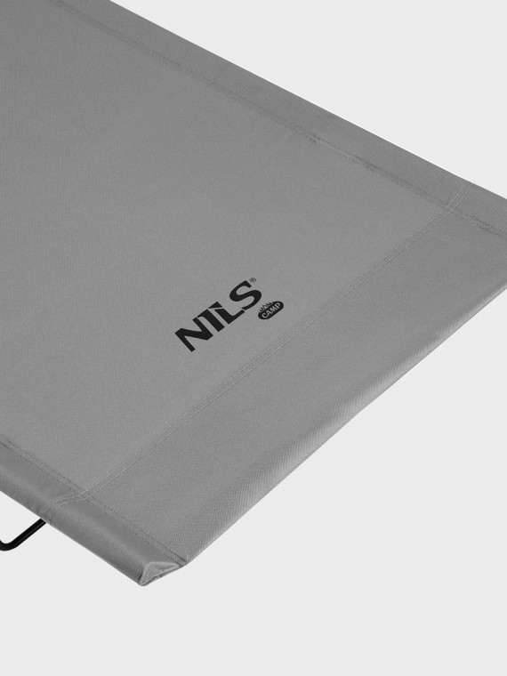 NILS CAMP Łóżko Składane Polowe Turystyczne 190X60 cm do 110kg LIGHT NC3504 SZARE