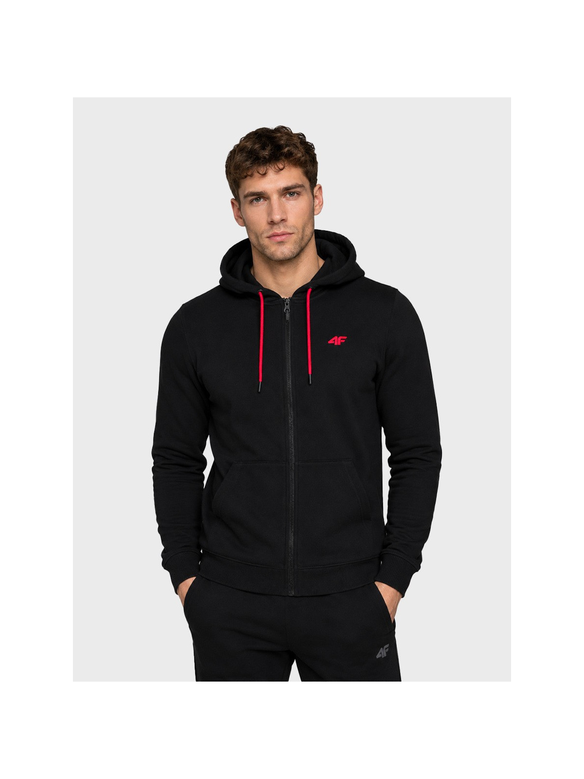 4F Bluza dresowa męska rozpinana z kapturem TSWSM3169 czarna XXL