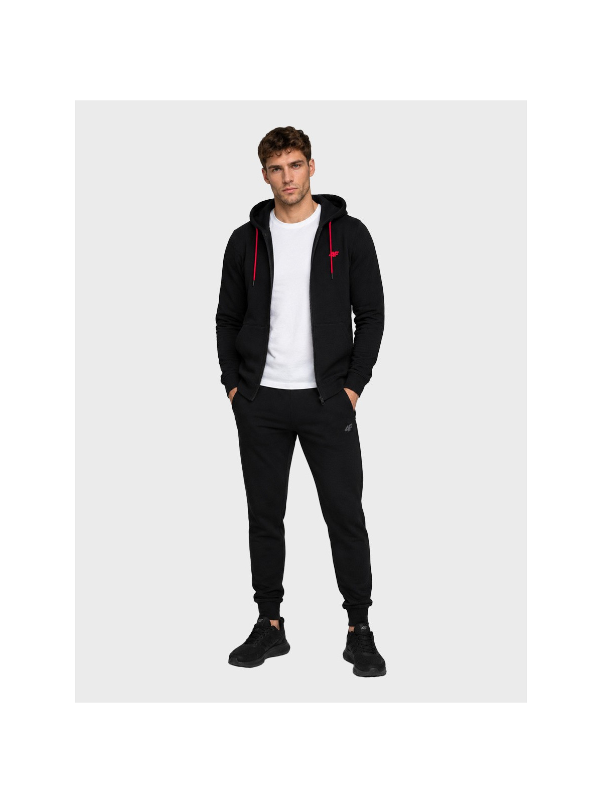 4F Bluza dresowa męska rozpinana z kapturem TSWSM3169 czarna XXL