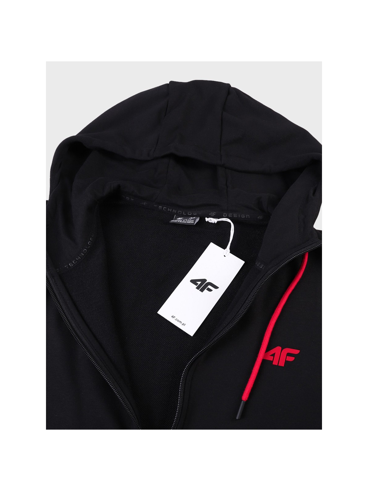 4F Bluza dresowa męska rozpinana z kapturem TSWSM3169 czarna XXL