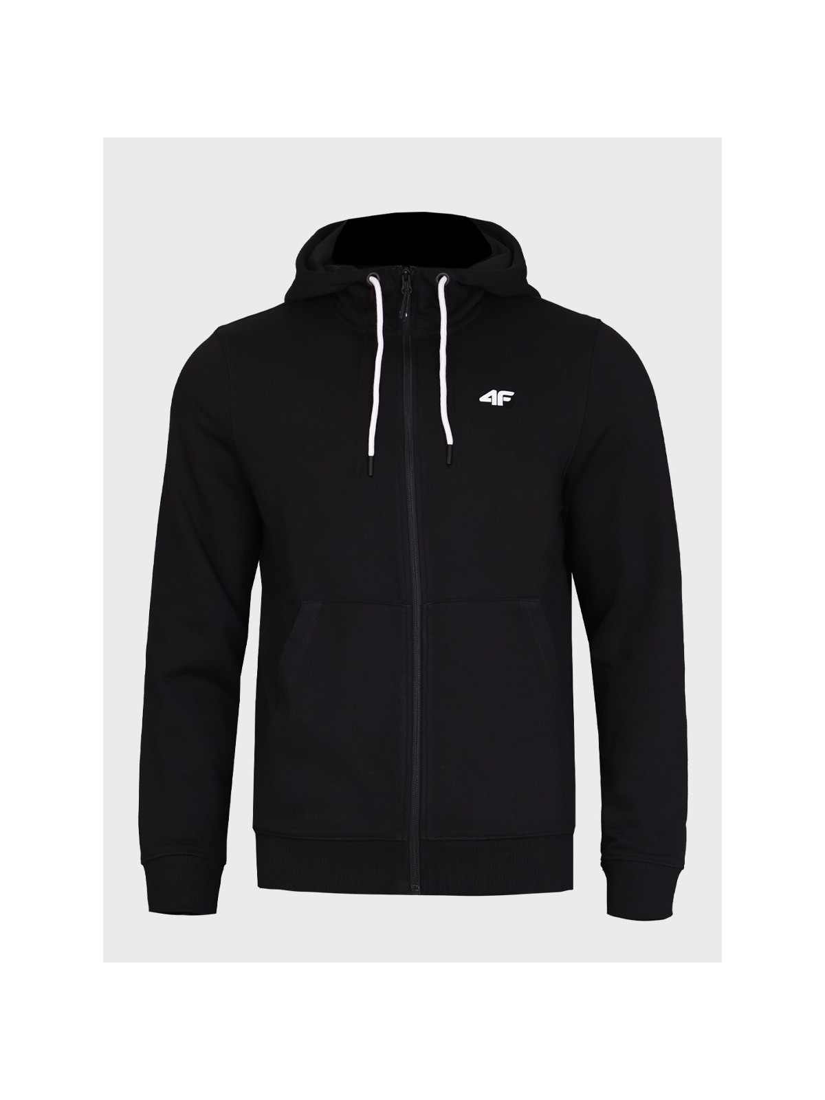 4F Bluza dresowa męska rozpinana z kapturem TSWSM3169 głęboki czarny XXL