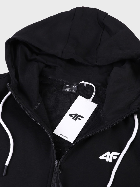 4F Bluza dresowa męska rozpinana z kapturem TSWSM3169 głęboki czarny XXL