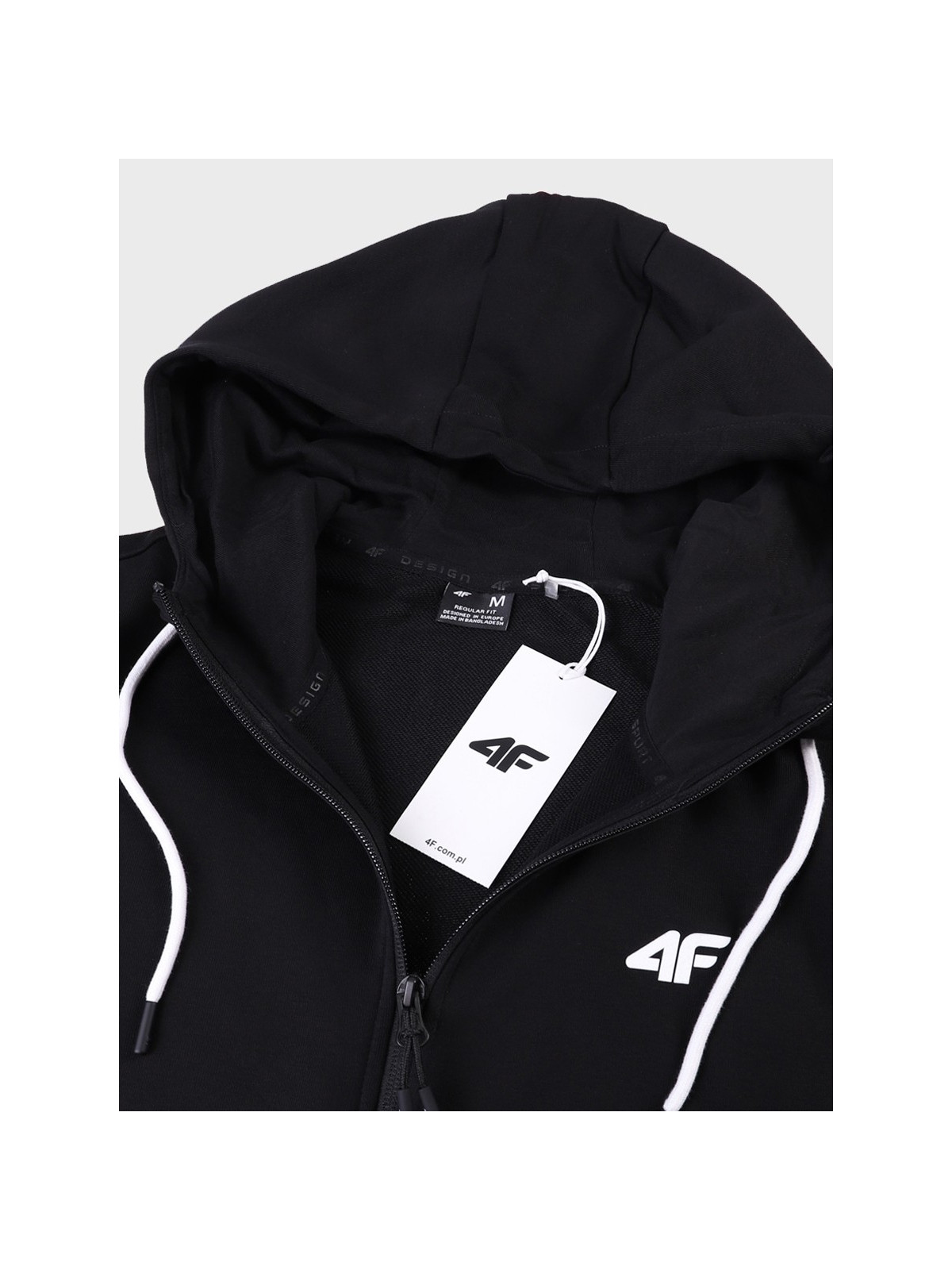 4F Bluza dresowa męska rozpinana z kapturem TSWSM3169 głęboki czarny XXL