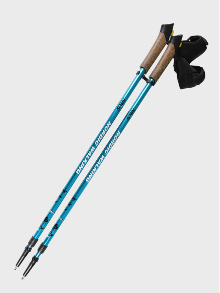 NILS CAMP KIJE DO NORDIC WALKING TREKKINGOWE REGULOWANE AMORTYZOWANE NW607 ALUMINIUM NIEBIESKIE