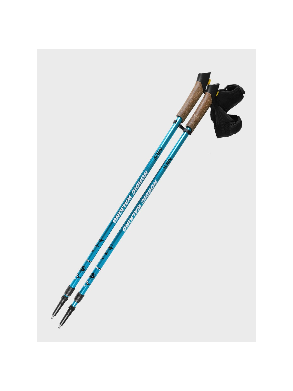 NILS CAMP KIJE DO NORDIC WALKING TREKKINGOWE REGULOWANE AMORTYZOWANE NW607 ALUMINIUM NIEBIESKIE