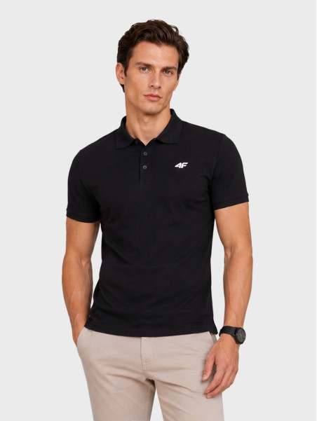 4F Koszulka polo męska TPTSM0770 czarna XXL