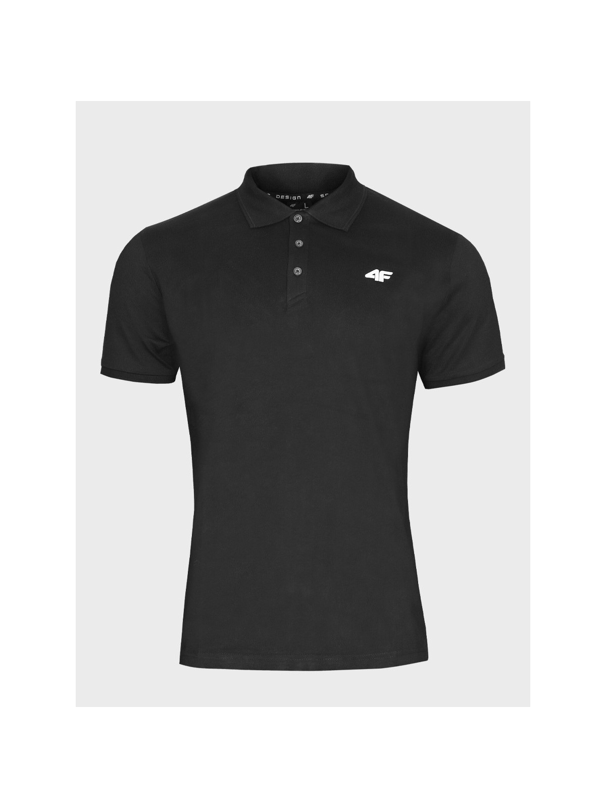 4F Koszulka polo męska TPTSM0770 czarna XXL
