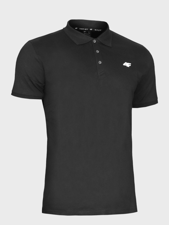 4F Koszulka polo męska TPTSM0770 czarna XXL