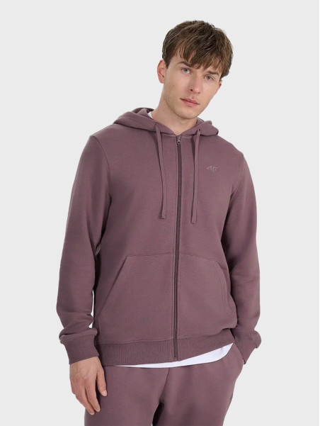 4F Bluza męska dresowa TSWSM1982 z kapturem rozpinana brązowa XXL
