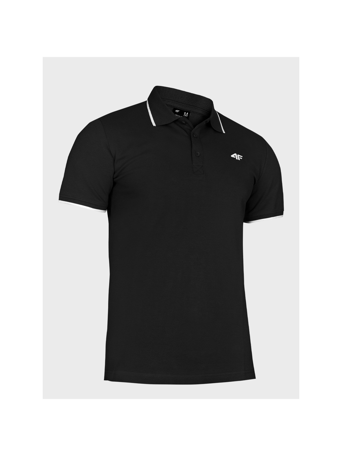4F Koszulka polo męska TPTSM0889 czarna XXL