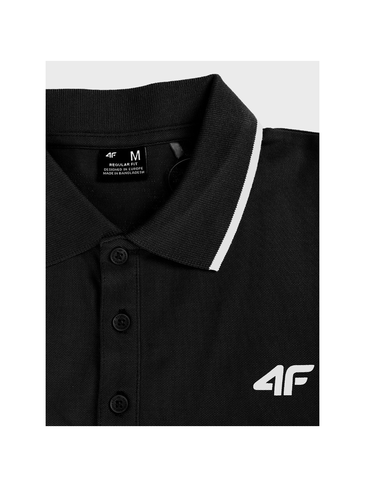 4F Koszulka polo męska TPTSM0889 czarna XXL