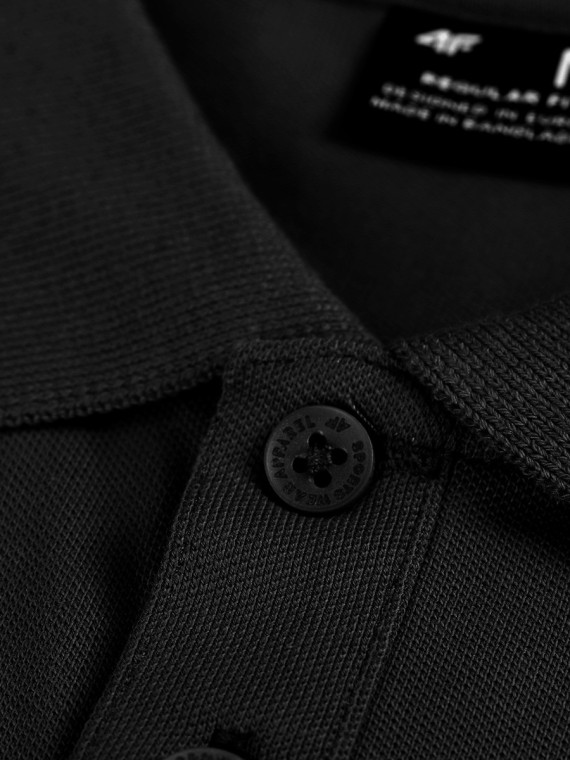 4F Koszulka polo męska TPTSM0889 czarna XXL