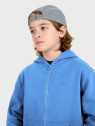 4F Bluza chłopięca dresowa TSWSM2324 z kapturem rozpinana denim 164