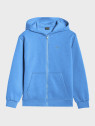 4F Bluza chłopięca dresowa TSWSM2324 z kapturem rozpinana denim 164