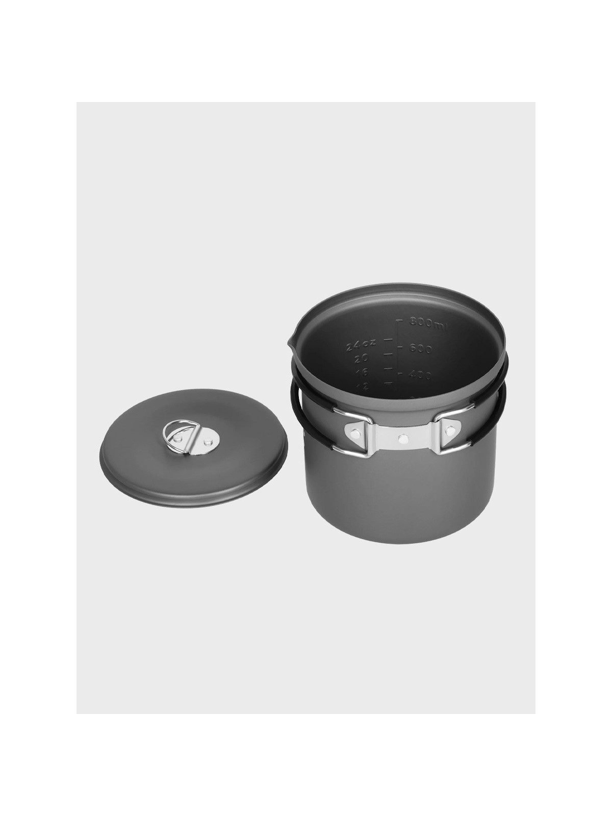 NILS CAMP Garnek Turystyczny Pokrywką Kempingowy NC4202 1000 ml  aluminiowy czarny