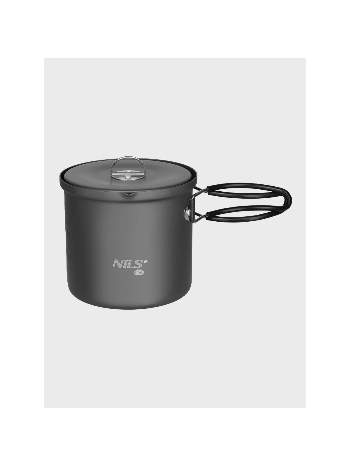 NILS CAMP Garnek Turystyczny Pokrywką Kempingowy NC4202 1000 ml  aluminiowy czarny