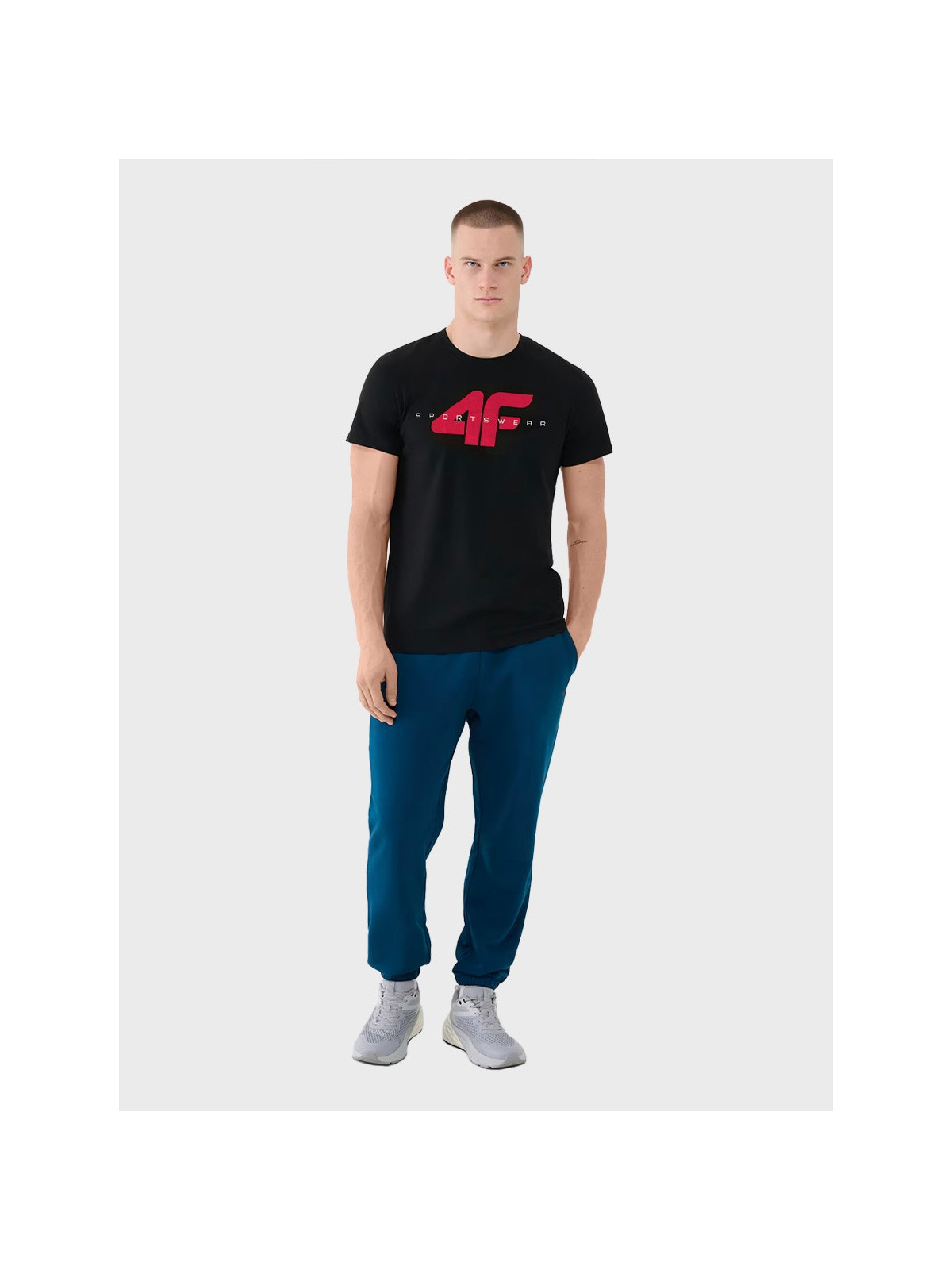 4F Koszulka męska TTSHM3961 bawełniana głęboki czarny XXL