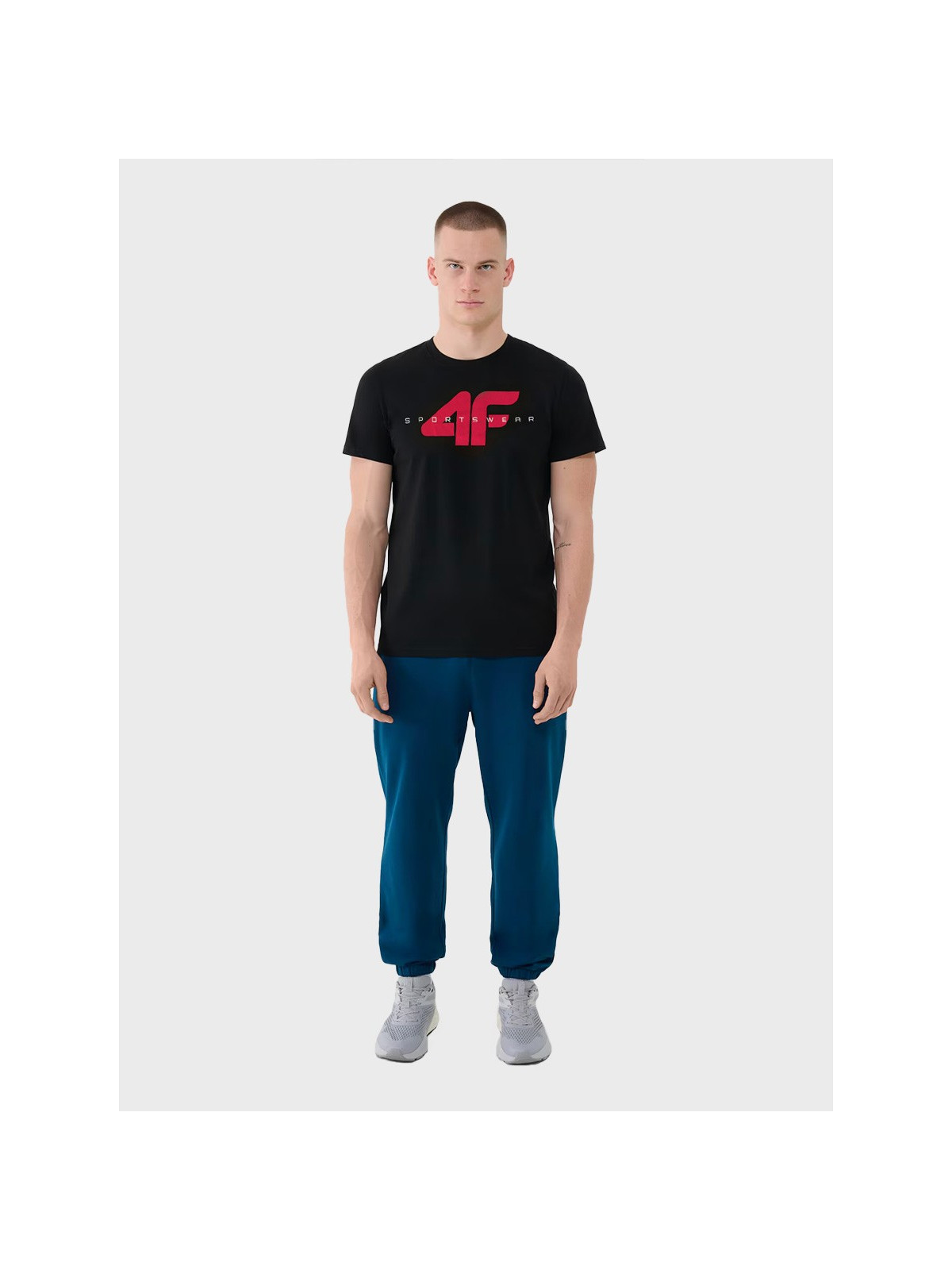 4F Koszulka męska TTSHM3961 bawełniana głęboki czarny XXL
