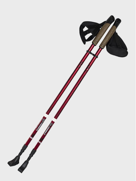 NILS CAMP KIJE DO NORDIC WALKING TREKKINGOWE REGULOWANE SKŁADANE NW802 ALUMINIUM CZERWONE 