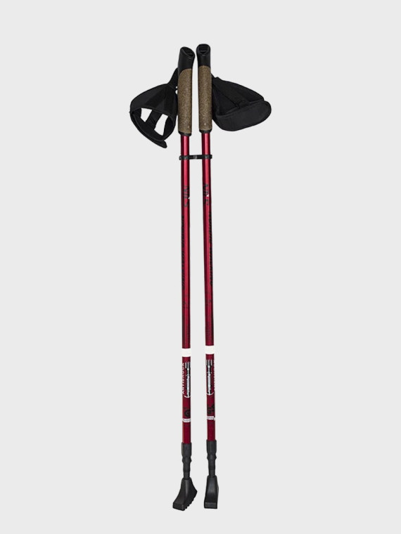NILS CAMP KIJE DO NORDIC WALKING TREKKINGOWE REGULOWANE SKŁADANE NW802 ALUMINIUM CZERWONE 